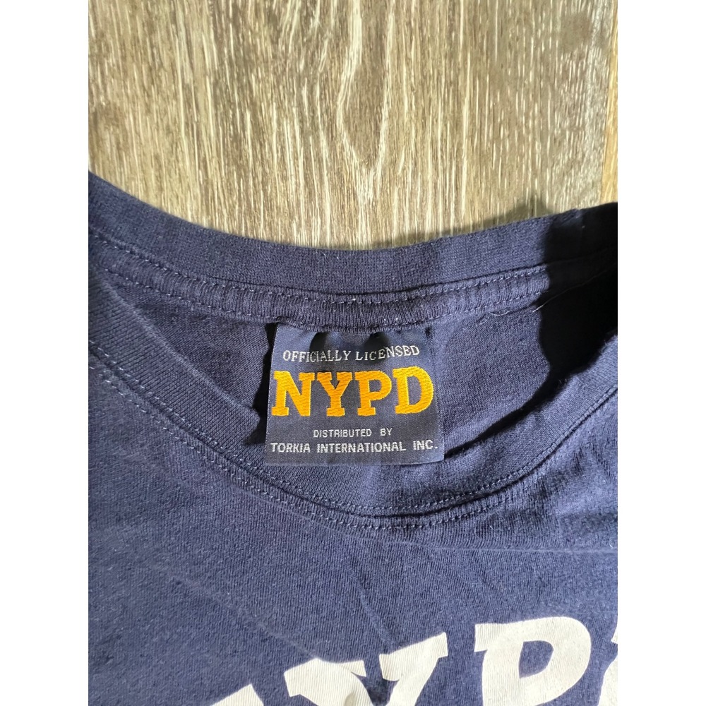 NYPD Graphic T-Shirt Mens Small Navy Blue NYC Police Dept Shield SKU2479 - Picture 2 of 6